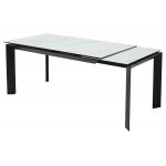 Стол CREMONA 180 KL-99 Белый мрамор матовый, итальянская керамика / черный каркас М-City