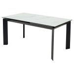 Стол CREMONA 180 KL-99 Белый мрамор матовый, итальянская керамика / черный каркас М-City