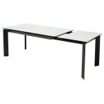 Стол CREMONA 180 KL-99 Белый мрамор матовый, итальянская керамика / черный каркас М-City