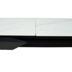 Стол CREMONA 180 KL-99 Белый мрамор матовый, итальянская керамика / черный каркас М-City
