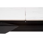 Стол CREMONA 140 HIGH GLOSS STATUARIO Белый мрамор глянцевый, керамика/ черный каркас М-City