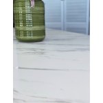 Стол RIETI 200 KL-99 Белый мрамор матовый, итальянская керамика / черный каркас М-City