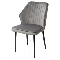 Стул SEATTLE-V СВЕТЛО-СЕРЫЙ #26, велюр / черный каркас М-City