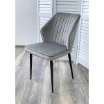 Стул SEATTLE-V СВЕТЛО-СЕРЫЙ #26, велюр / черный каркас М-City