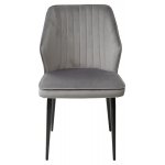 Стул SEATTLE-V СВЕТЛО-СЕРЫЙ #26, велюр / черный каркас М-City