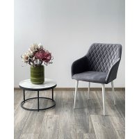 Стул BRANDY-X СЕРЫЙ #27 / белый каркас, велюр М-City