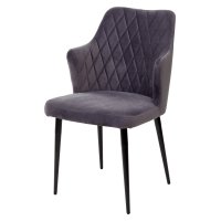 Стул HERMAN СЕРЫЙ #27, велюр / черный каркас М-City