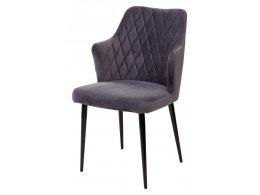 Стул HERMAN СЕРЫЙ #27, велюр / черный каркас М-City