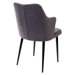 Стул HERMAN СЕРЫЙ #27, велюр / черный каркас М-City