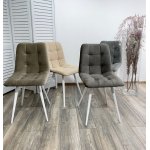 Стул CHILLI-Q бежевый #5, велюр / белый каркас М-City