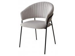 Стул ГЕММА, цвет светло-серый #H09, велюр / черный каркас М-City