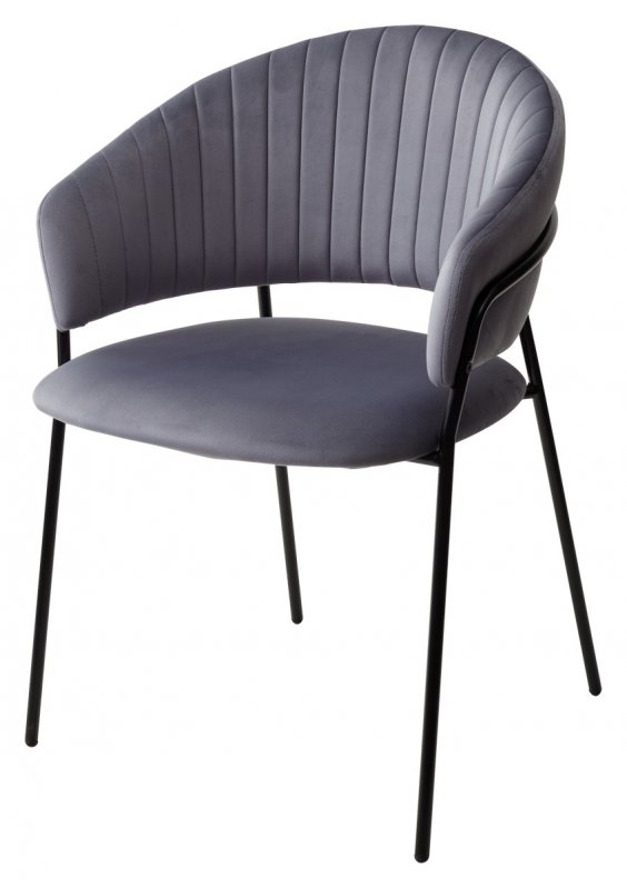 Стул ГЕММА, цвет серый #H14, велюр / черный каркас М-City