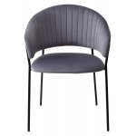 Стул ГЕММА, цвет серый #H14, велюр / черный каркас М-City