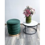 Пуф для гостиной ФРЕД зеленый #19, велюр / золотой каркас М-City