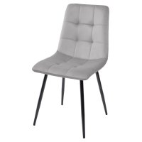 Стул BARI UF910-02 LIGHT GREY, велюр / черный каркас М-City