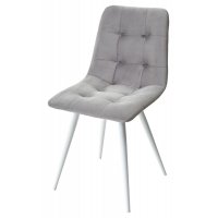 Стул CHILLI-Q светло-серый #26, велюр / белый каркас, 4 шт/ 1 к, М-City