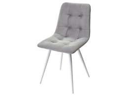 Стул CHILLI-Q светло-серый #26, велюр / белый каркас, 4 шт/ 1 к, М-City