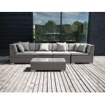 Беллуно модуль диванный прямой серо-коричневый