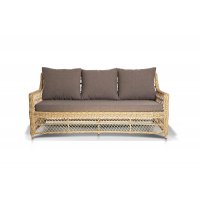 Гранд Латте диван из ротанга трехместный, цвет соломенный