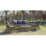 Гранд Латте диван из ротанга трехместный, цвет соломенный