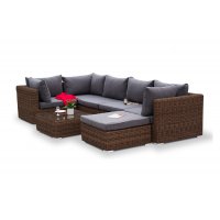 Лунго плетенная оттоманка с подушкой, цвет коричневый