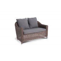 Кон Панна диван из искусственного ротанга двухместный, коричневый
