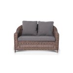 Кон Панна диван из искусственного ротанга двухместный, коричневый