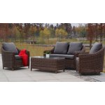 Кон Панна диван из искусственного ротанга двухместный, коричневый