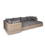 Лунго плетенная оттоманка с подушкой, цвет соломенный