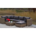 Лунго плетенная оттоманка с подушкой, цвет соломенный