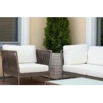 Касабланка диван плетеный модульный четырехместный, цвет серо-коричневый