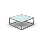 Касабланка столик кофейный стеклянный, каркас из алюминия