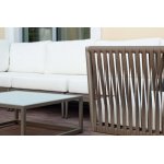 Касабланка столик кофейный стеклянный, каркас из алюминия