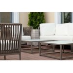 Касабланка столик кофейный стеклянный, каркас из алюминия