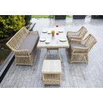 Катания обеденная группа плетеная, цвет соломенный