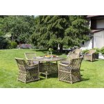 Доппио обеденная группа плетеная, цвет соломенный