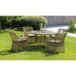 Доппио обеденная группа плетеная, цвет соломенный