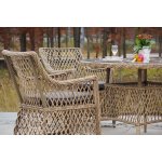 Доппио обеденная группа плетеная, цвет соломенный