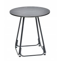 Альберто журнальный стол из HPL круглый Ø50см, цвет черный мрамор