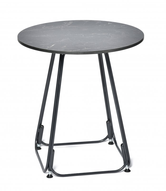 Альберто журнальный стол из HPL круглый Ø50см, цвет черный мрамор