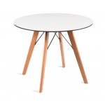 Франческо интерьерный стол из HPL круглый Ø90см, цвет молочный