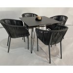 Руссо обеденный стол из HPL квадратный 90х90см, цвет черный мрамор