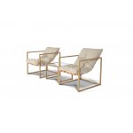 Лион столик кофейный стеклянный, каркас из алюминия