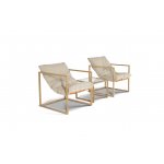 Лион столик кофейный стеклянный, каркас из алюминия