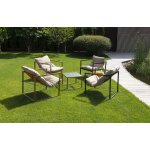 Лион столик кофейный стеклянный, каркас из алюминия