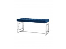 Банкетка-скамейка БРУКЛИН велюр синий сталь серебро Банкетка-скамейка БРУКЛИН велюр синий сталь серебро