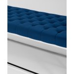 Банкетка ИНСИГНИЯ велюр синий сталь серебро