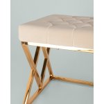 Банкетка ИНСИГНИЯ велюр бежевый сталь золото