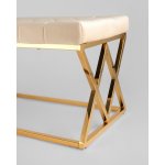 Банкетка ИНСИГНИЯ велюр бежевый сталь золото