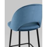 Стул полубарный Меган велюр пыльно-синий